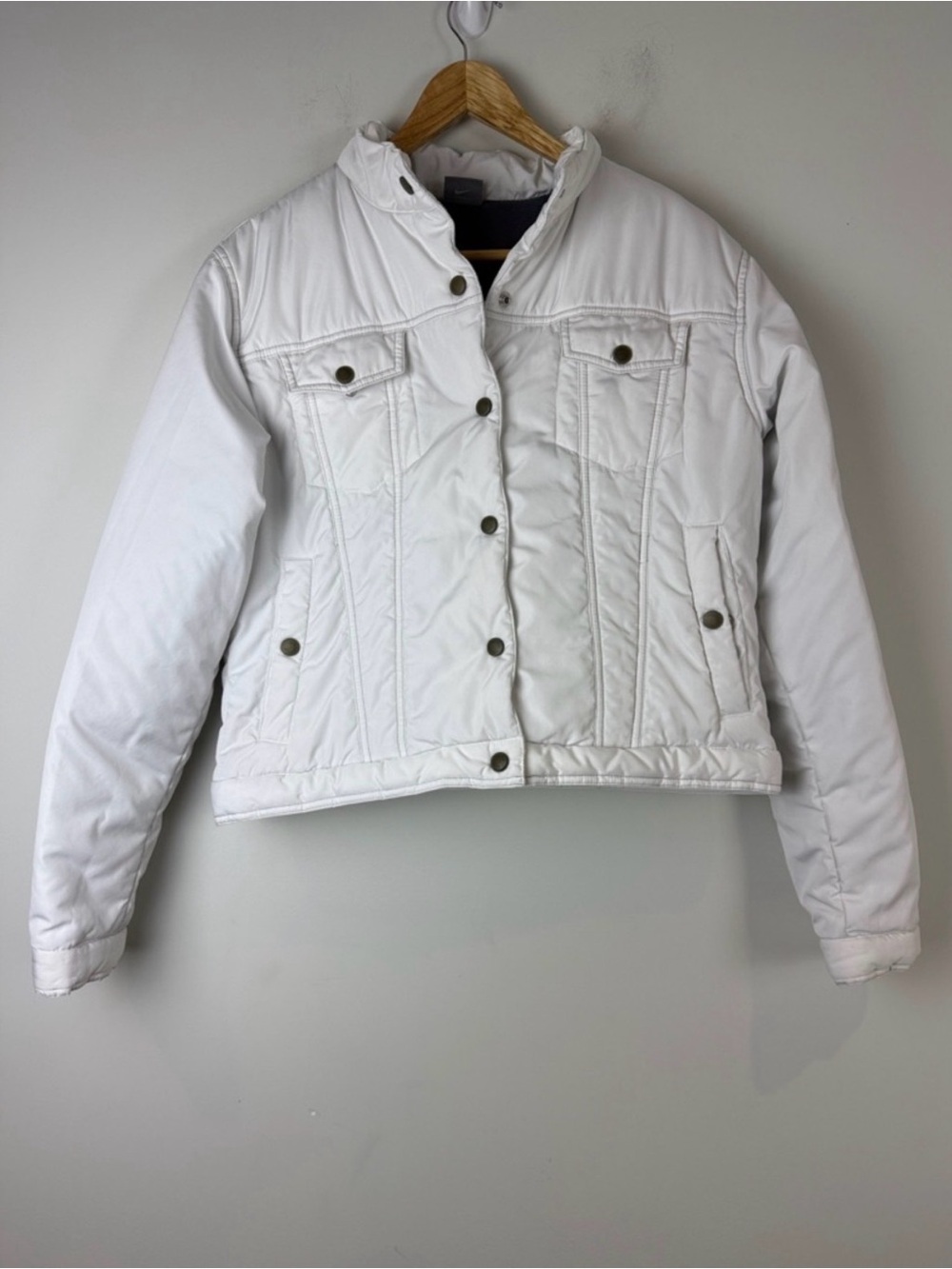 Nike White Quilted Puffer Jacket